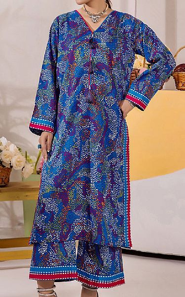 Safwa Blue Lawn Suit (2 pcs) | Pakistani Lawn Dress in USA- Image 1