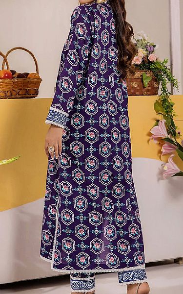 Safwa Dark Purple Lawn Suit (2 pcs) | Pakistani Lawn Dress in USA- Image 2