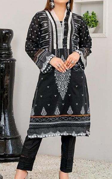 Safwa Black Lawn Kurti | Pakistani Lawn Dress in USA- Image 1