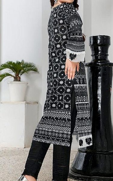 Safwa Black/Off White Lawn Kurti | Pakistani Lawn Dress in USA- Image 2