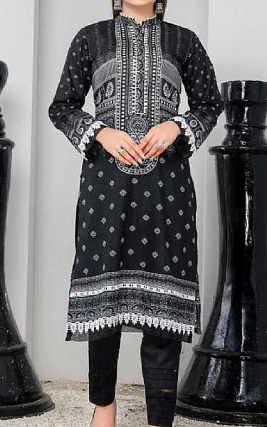 Safwa Black Lawn Kurti | Pakistani Lawn Dress in USA- Image 1