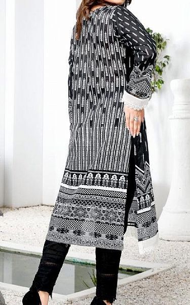 Safwa Black/Off White Lawn Kurti | Pakistani Lawn Dress in USA- Image 2