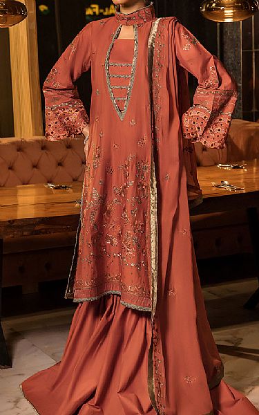 Safwa Deep Chestnut Lawn Suit | Pakistani Lawn Dress in USA- Image 1