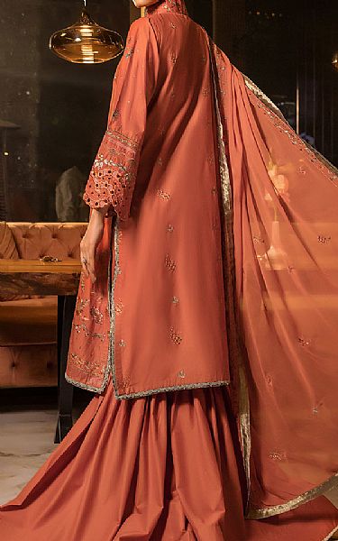 Safwa Deep Chestnut Lawn Suit | Pakistani Lawn Dress in USA- Image 2