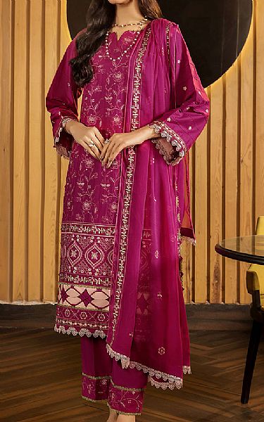 Safwa Magenta Lawn Suit | Pakistani Lawn Dress in USA- Image 1
