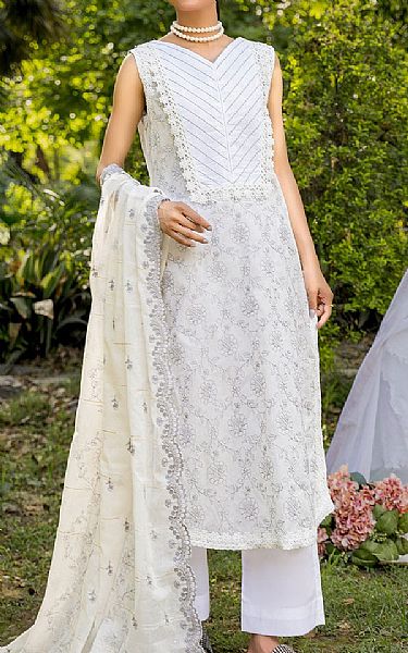 Safwa White Lawn Suit | Pakistani Lawn Dress in USA- Image 1