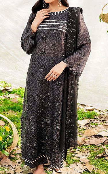 Safwa Black Lawn Suit | Pakistani Lawn Suits- Image 1
