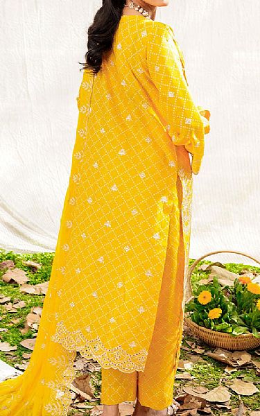 Safwa Yellowish Orange Lawn Suit | Pakistani Lawn Dress in USA- Image 2
