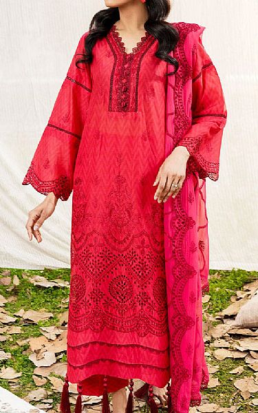 Safwa Red Ribbon Lawn Suit | Pakistani Lawn Suits- Image 1