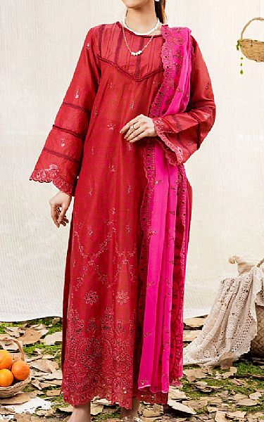 Safwa Cornell Red Lawn Suit | Pakistani Lawn Suits- Image 1