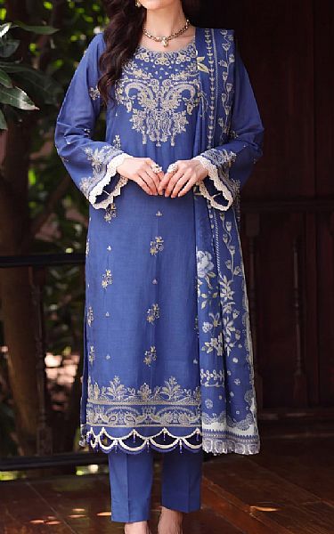 Safwa Blue Lawn Suit | Pakistani Lawn Dress in USA- Image 1