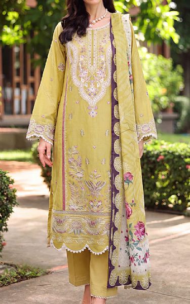 Safwa Sand Gold Lawn Suit | Pakistani Lawn Dress in USA- Image 1