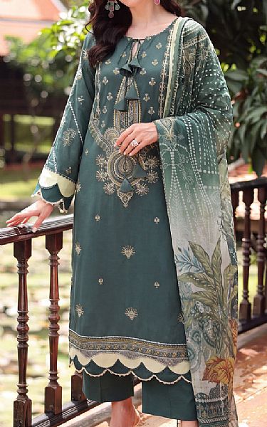 Safwa Mineral Green Lawn Suit | Pakistani Lawn Dress in USA- Image 1
