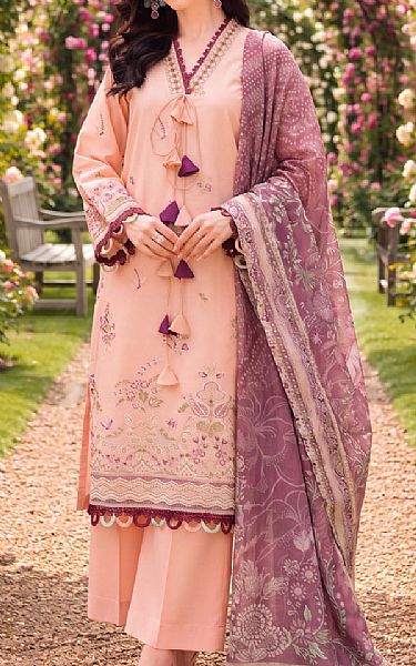 Safwa Peach Lawn Suit | Pakistani Lawn Dress in USA- Image 1
