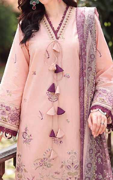 Safwa Peach Lawn Suit | Pakistani Lawn Dress in USA- Image 2