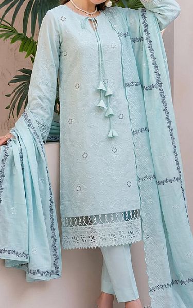 Safwa Pale Aqua Dobby Suit | Pakistani Lawn Dress in USA- Image 2