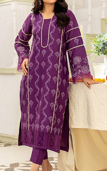 Safwa Grape Purple Lawn Suit (2 pcs) | Pakistani Lawn Suits- Image 1