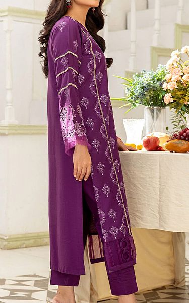 Safwa Grape Purple Lawn Suit (2 pcs) | Pakistani Lawn Suits- Image 2