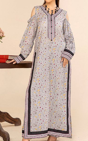 Safwa Grey Lawn Suit (2 pcs) | Pakistani Lawn Dress in USA- Image 1