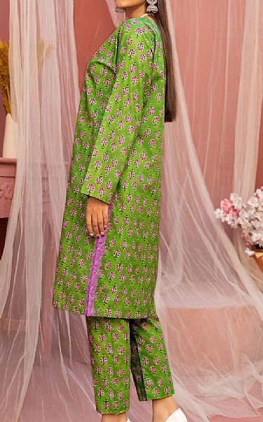 Safwa Leaf Green Lawn Suit (2 pcs) | Pakistani Lawn Suits- Image 2