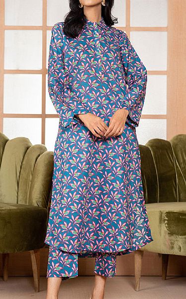 Safwa Cornflower Blue Lawn Suit (2 pcs) | Pakistani Lawn Suits- Image 1