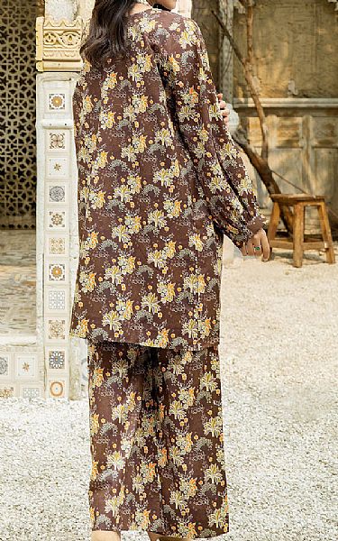 Safwa Chocolate Brown Cambric Suit (2 pcs) | Pakistani Lawn Suits- Image 2