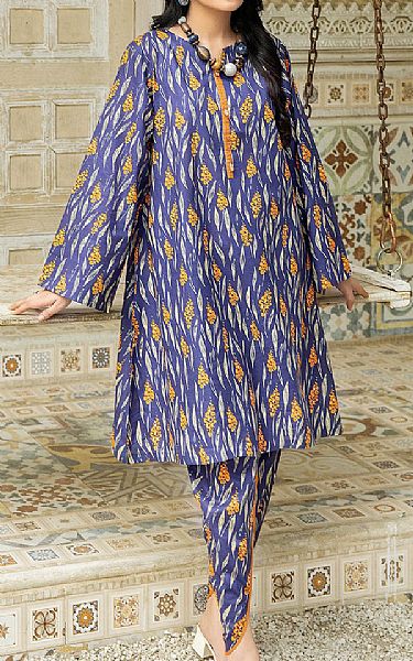 Safwa Blueberry Cambric Suit (2 pcs) | Pakistani Lawn Suits- Image 1