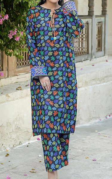 Safwa Pickled Bluewood Cambric Suit (2 pcs) | Pakistani Lawn Suits- Image 1