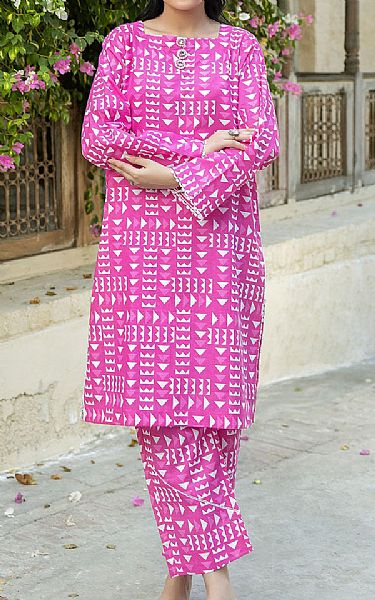 Safwa Raspberry Pink Cambric Suit (2 pcs) | Pakistani Lawn Suits- Image 1