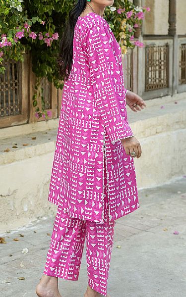 Safwa Raspberry Pink Cambric Suit (2 pcs) | Pakistani Lawn Suits- Image 2