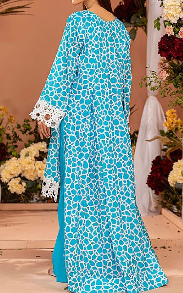 Safwa Turquoise Lawn Suit (2 pcs) | Pakistani Lawn Suits- Image 2