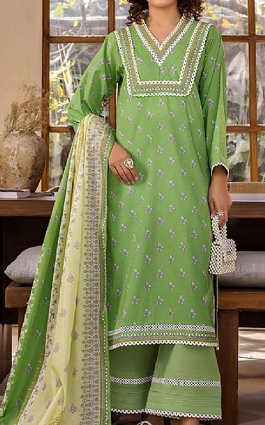 Safwa Green Lawn Suit | Pakistani Lawn Dress in USA- Image 1