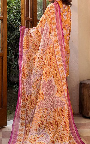 Safwa Pastel Orange Lawn Suit | Pakistani Lawn Dress in USA- Image 2