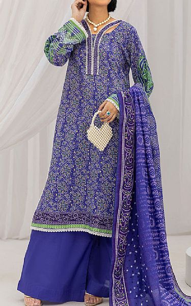 Safwa Blue Lawn Suit | Pakistani Lawn Dress in USA- Image 1