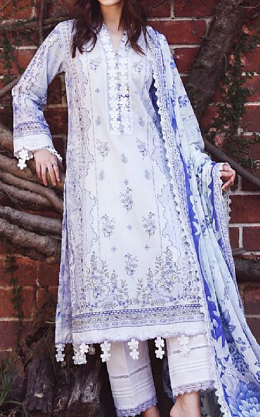 Safwa Pale Aqua Lawn Suit | Pakistani Lawn Dress in USA- Image 1