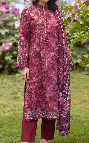 Safwa Wine Lawn Suit | Pakistani Lawn Dress in USA- Image 1