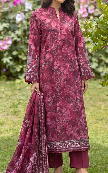 Safwa Wine Lawn Suit | Pakistani Lawn Dress in USA- Image 2