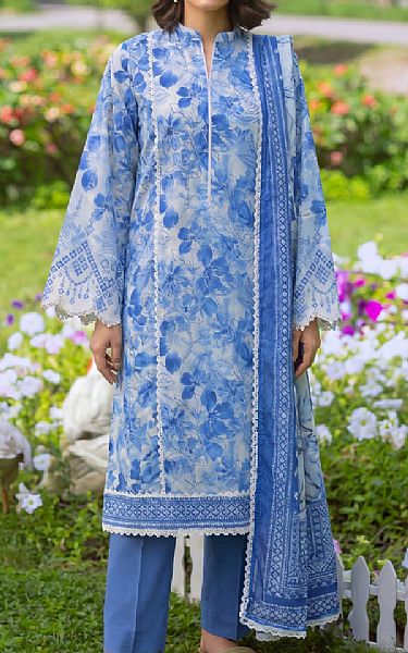 Safwa Blue Lawn Suit | Pakistani Lawn Dress in USA- Image 1