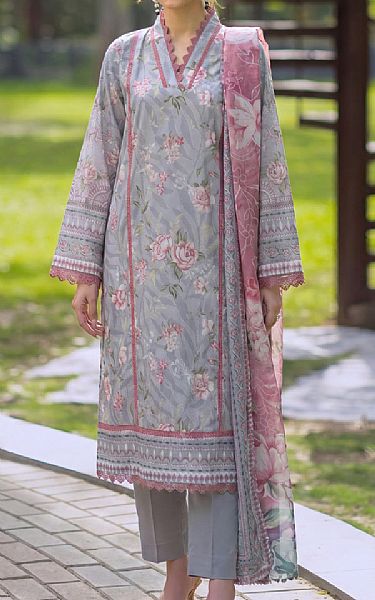 Safwa Grey Lawn Suit | Pakistani Lawn Dress in USA- Image 1