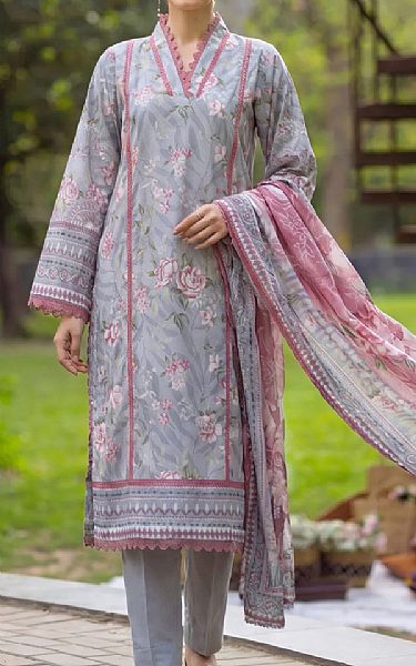 Safwa Grey Lawn Suit | Pakistani Lawn Dress in USA- Image 2