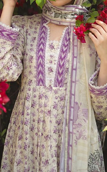 Safwa Ivory Lawn Suit | Pakistani Lawn Dress in USA- Image 2