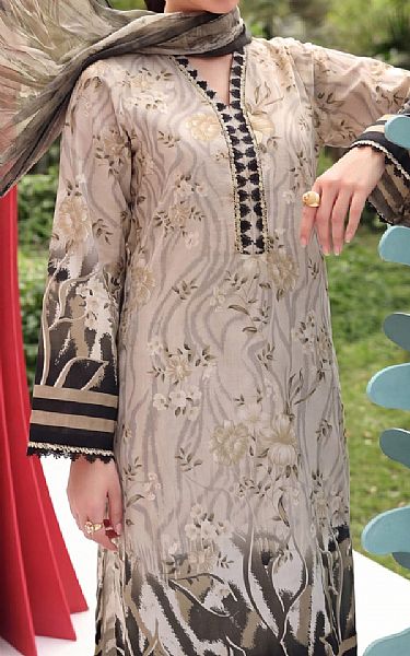Safwa Beige Lawn Suit | Pakistani Lawn Dress in USA- Image 2