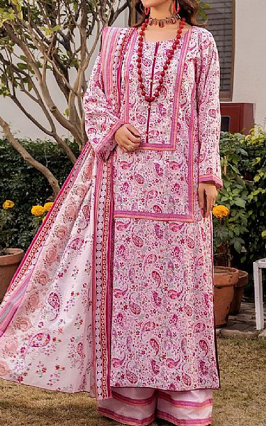 Safwa Pink Lawn Suit | Pakistani Lawn Dress in USA- Image 1