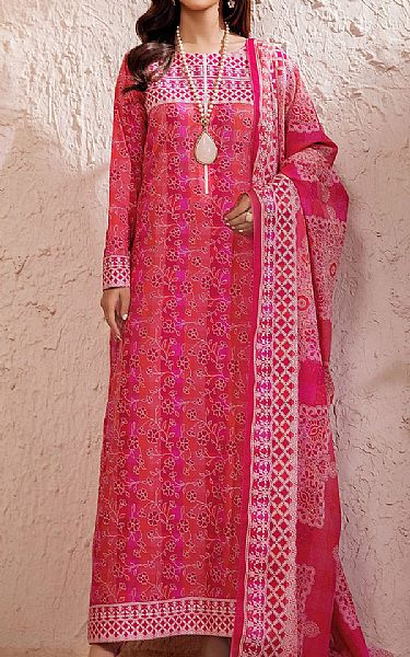 Safwa Hot Pink Lawn Suit | Pakistani Lawn Dress in USA- Image 1