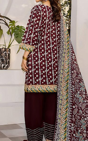 Safwa Dark Maroon Lawn Suit | Pakistani Lawn Dress in USA- Image 2