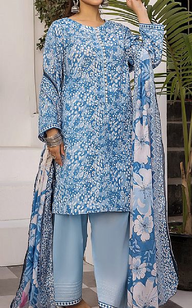 Safwa Light Blue Lawn Suit | Pakistani Lawn Dress in USA- Image 1