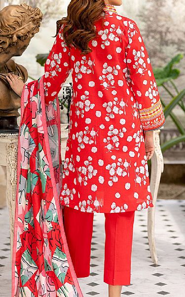 Safwa Red Lawn Suit | Pakistani Lawn Dress in USA- Image 2
