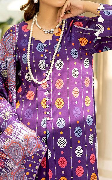 Safwa Purple Lawn Suit | Pakistani Lawn Suits- Image 2