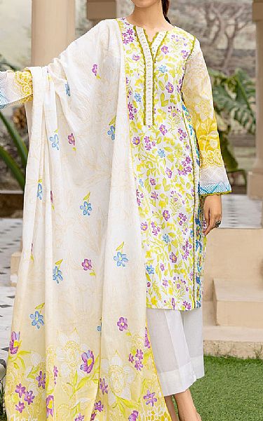 Safwa Yellow/White Lawn Suit | Pakistani Lawn Suits- Image 1