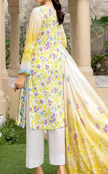Safwa Yellow/White Lawn Suit | Pakistani Lawn Suits- Image 2